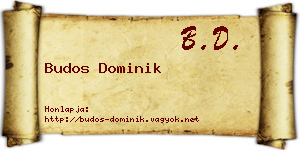 Budos Dominik névjegykártya